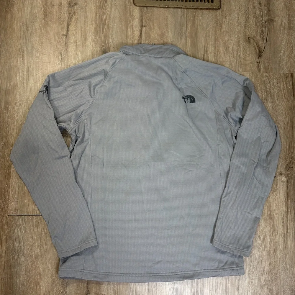 The North Face 1/4 Zip Grid Fleece Mens Large 'Amazon Safety Champion' Gray
